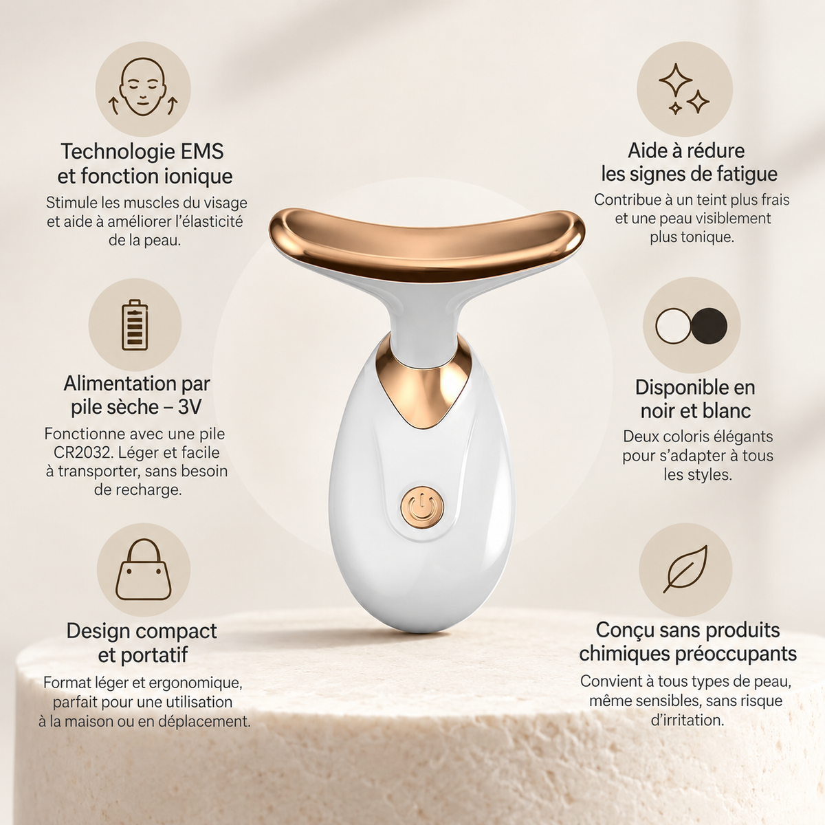 Le Masseur Facial Sculptant & Anti-Âge (Luminothérapie & EMS)